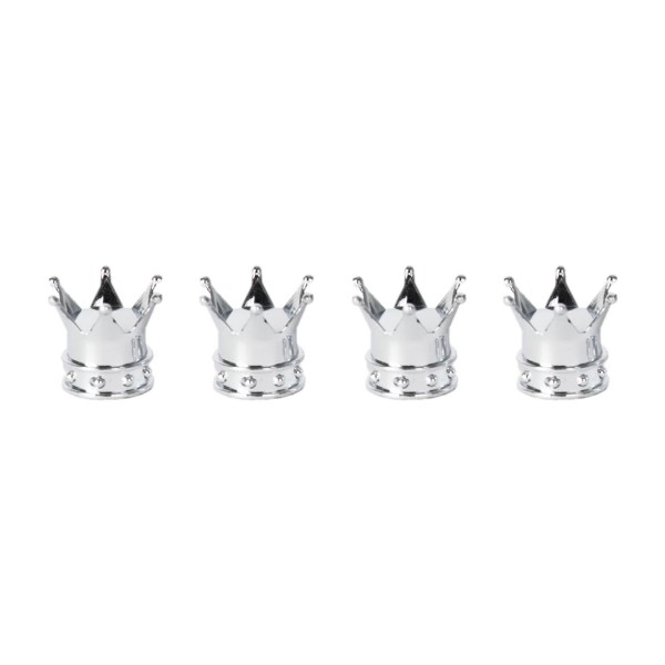 TYRE VALVE CAPS - CROWN SILVER **out of ...