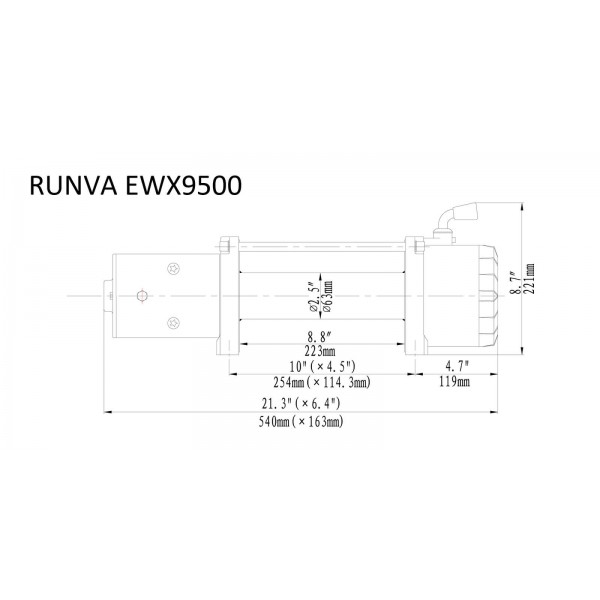 RUNVA EWX9500 12V Winch Package