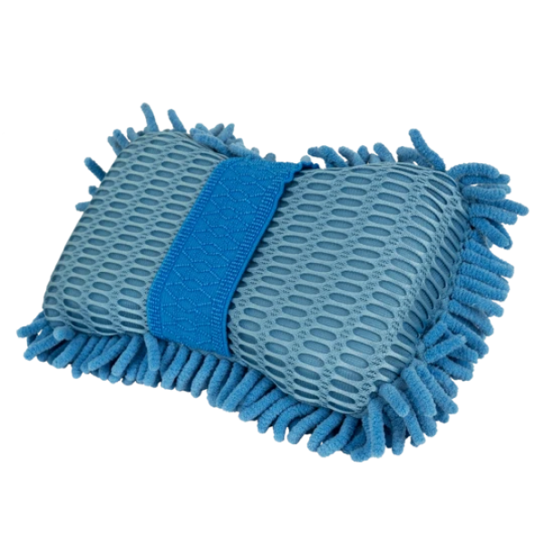 Chemical Guys-Double Sided Chenille Blue Wash Sponge With Hand Strap